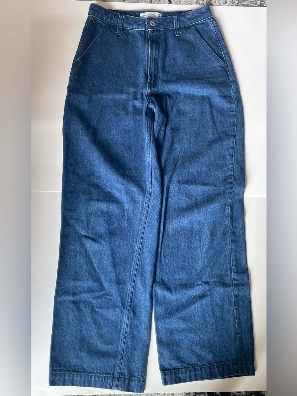 Abercrombie & Fitch Mid Rise Wide-Leg Medium Wash Blue Jeans